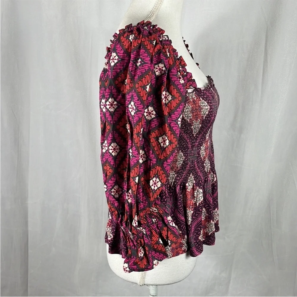 Anthropologie Conditions Apply Smocked
Sweetheart Blouse Pink Purple Small - Picture 8 of 10